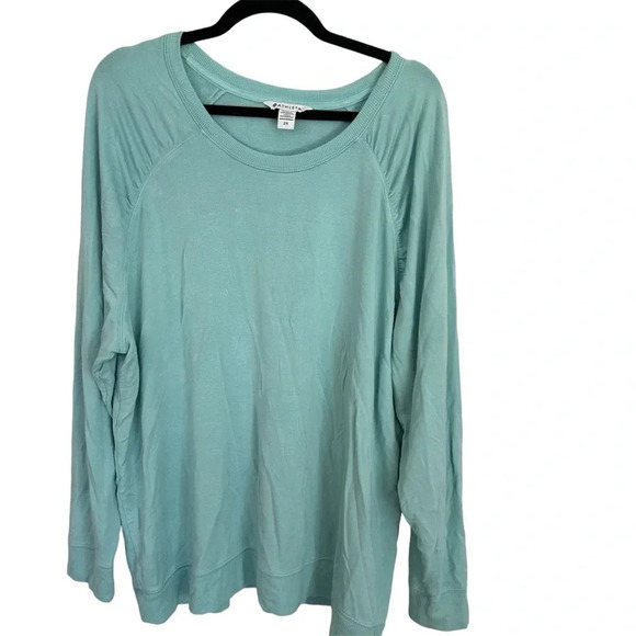 Athleta Women’s Long Sleeve Aqua Scoop Neck Casual Pullover Size 2X GUC - Picture 1 of 7
